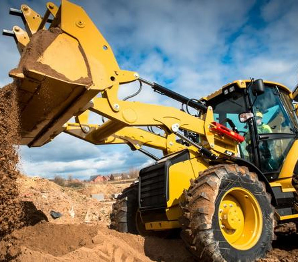 Backhoe loader running ExcaVision